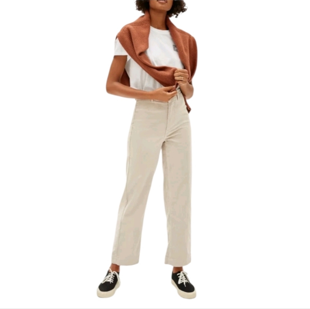 Everlane Corduroy Relaxed Straight Cream Color Pant Size 6